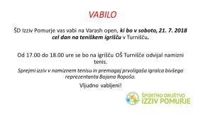 Vabilo ŠD Izziv Pomurje “Varash open”